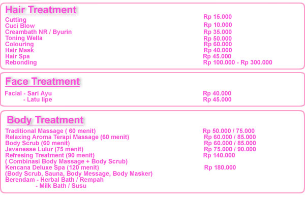 list-harga-kencana-treatment-salon-dan-spa