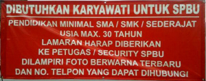 Lowongan Karyawati Untuk SPBU UMY/ SPBU Tamantirto