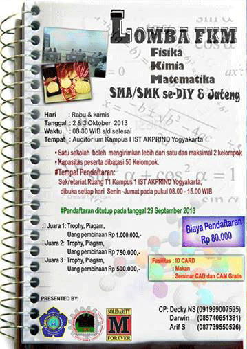 Lomba Fisika Kimia Matematika SMA/SMK se-DIY Jateng