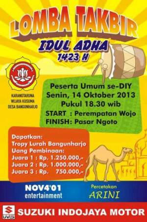 Lomba Takbir Idul Adha Desa Bangunharjo