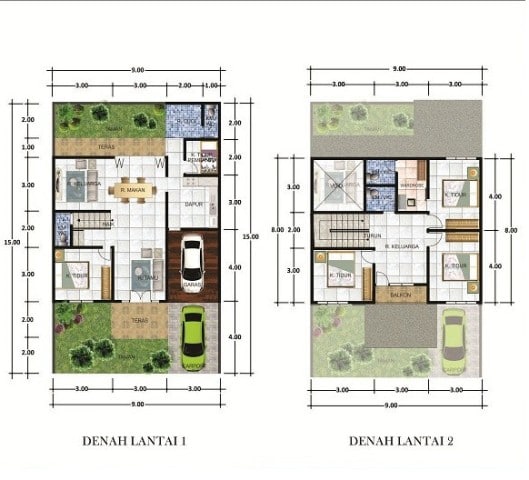 denah kaliurang residence yogyakarta tipe 185