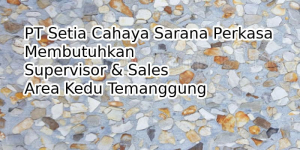 PT Setia Cahaya Sarana Perkasa Membutuhkan Supervisor & Sales